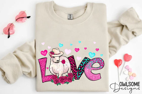 Sheep Love Valentine PNG Sublimation Sublimation Owlsome.Designs 