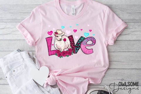 Sheep Love Valentine PNG Sublimation Sublimation Owlsome.Designs 