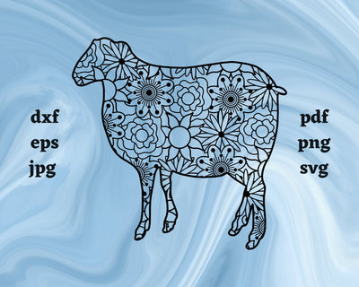 Sheep Mandala SVG Cut File SVG Northern Light SVG 