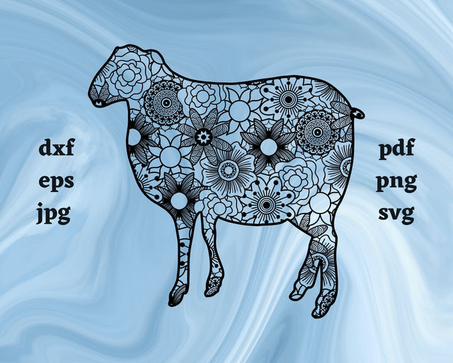 Sheep Mandala SVG Cut File SVG Northern Light SVG 