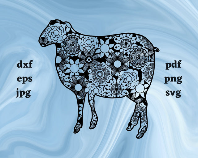 Sheep Mandala SVG Cut File SVG Northern Light SVG 