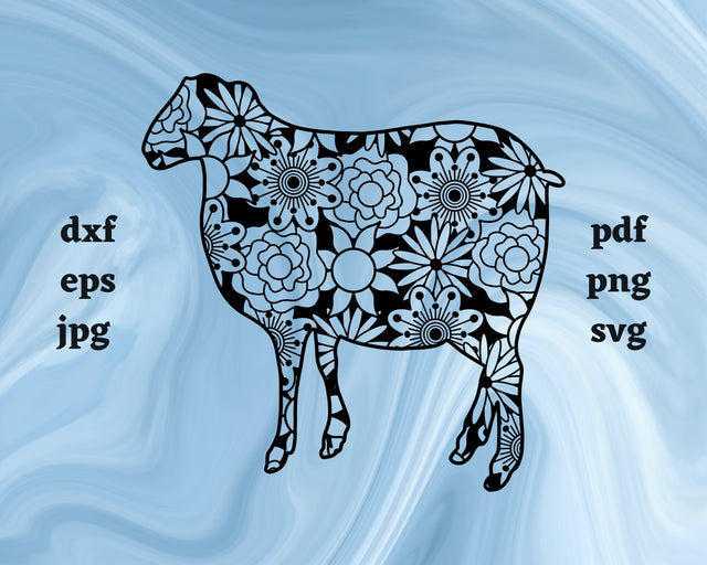 Sheep Mandala SVG Cut File SVG Northern Light SVG 