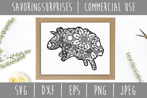 Sheep Mandala Zentangle SVG SavoringSurprises 