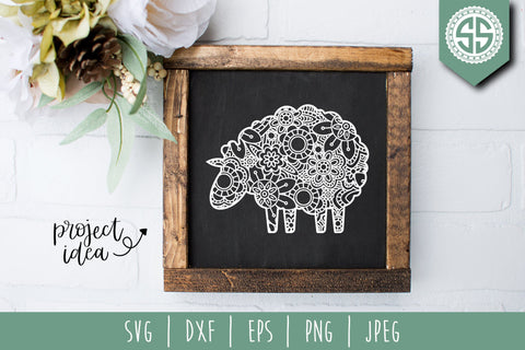 Sheep Mandala Zentangle SVG SavoringSurprises 