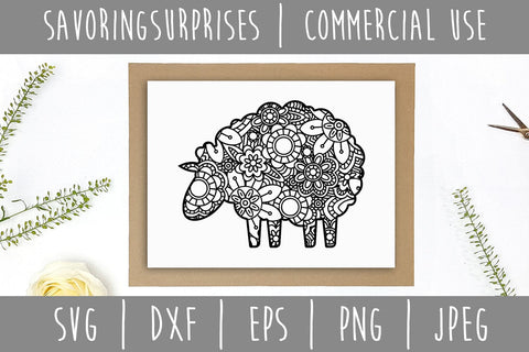 Sheep Mandala Zentangle SVG SavoringSurprises 