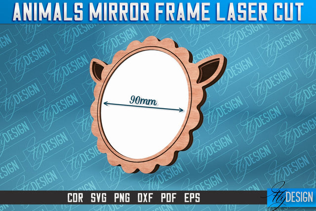 Sheep Mirror Frame Laser Cut SVG | Home Design Laser Cut SVG Design | CNC Files SVG Fly Design 