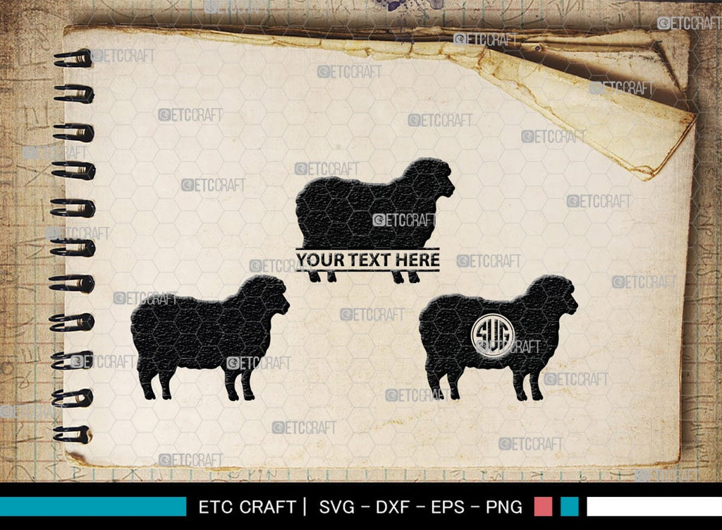 Sheep Monogram, Sheep Silhouette, Sheep SVG, Buck Sheep Svg, Cheviot ...