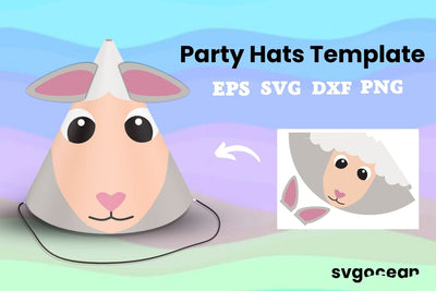 Sheep Party Hat Cut File 3D Paper SvgOcean 