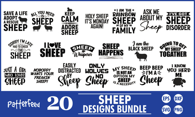Sheep SVG Designs Bundle SVG PatternFeed8 