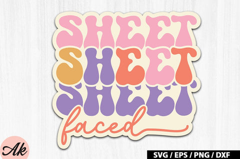 Sheet faced Retro Stickers SVG akazaddesign 