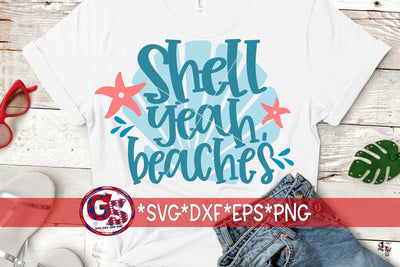 Shell Yeah Beaches SVG DXF EPS PNG-Summer SVG SVG Greedy Stitches 