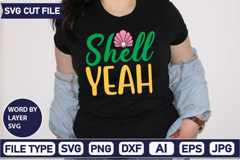 Shell Yeah Svg Cut File,SVGs,quotes-and-sayings,food-drink,mini-bundles,print-cut,on-sale, SVG DesignPlante 503 