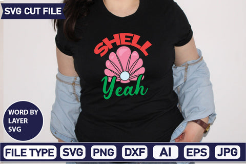 Shell Yeah Svg Cut File,SVGs,quotes-and-sayings,food-drink,mini-bundles,print-cut,on-sale, SVG DesignPlante 503 