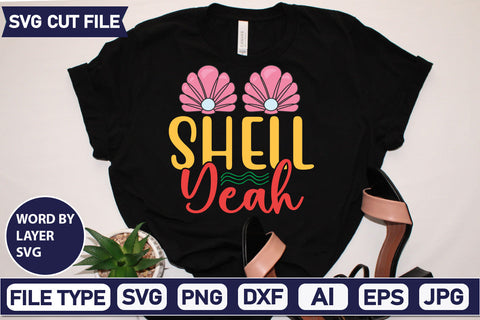 Shell Yeah Svg Cut File,SVGs,quotes-and-sayings,food-drink,mini-bundles,print-cut,on-sale, SVG DesignPlante 503 