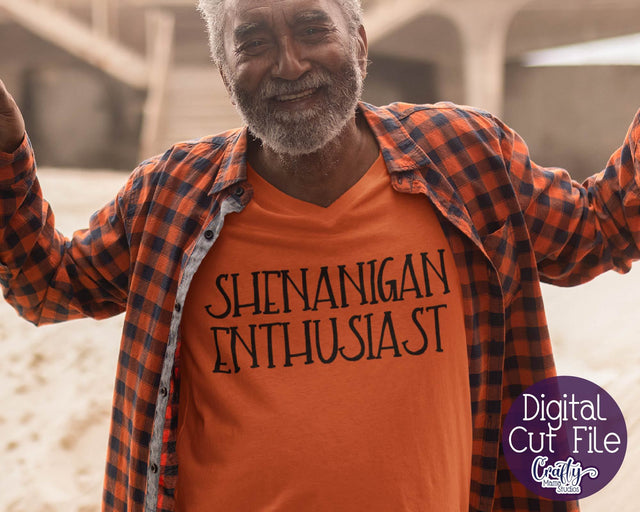 Shenanigan Enthusiast SVG - Funny Quotes Svg - St. Patrick's Day Svg SVG Crafty Mama Studios 