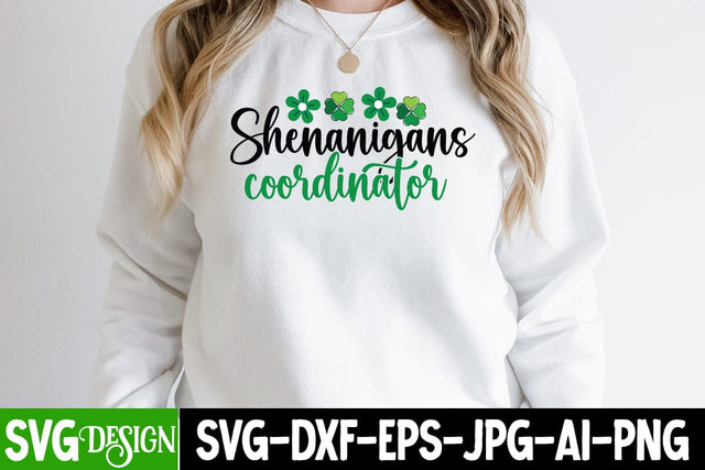 Shenanigans Coordinator SVG Cut File,Shenanigans Coordinator Sublimation Design,Happy St.Patrick's Day SVG Design SVG BlackCatsMedia 