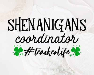 Shenanigans Coordinator Svg, St. Patrick’s Day Svg, Teacher St Patricks Svg, Lucky Teacher svg, Funny Teacher St Patricks Day Shirt Svg, png SVG Fauz 