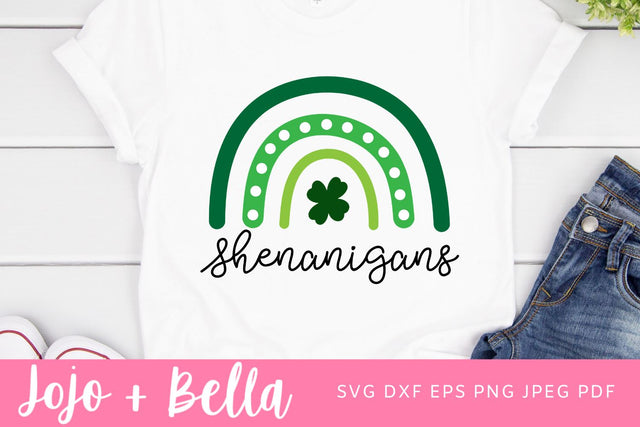 Shenanigans svg, Shenanigans Rainbow Svg, St. Patrick's day svg, Shamrock rainbow svg, Happy St. Patricks day, svg files for Cricut SVG Jojo&Bella 