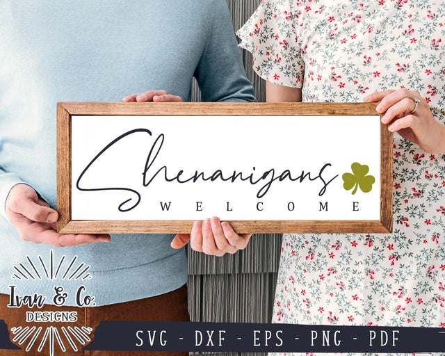 Shenanigans Welcome SVG Files | Clover SVG | St. Patrick's Day SVG | Shamrock SVG | Cricut | Silhouette | Commercial Use | Digital Cut Files (1109011851) SVG Ivan & Co. Designs 