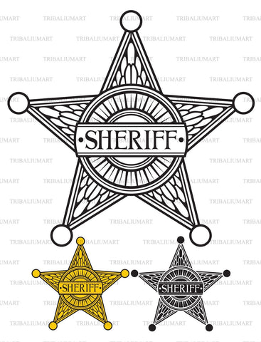 Sheriff badge (Sheriff star) SVG TribaliumArtSF 