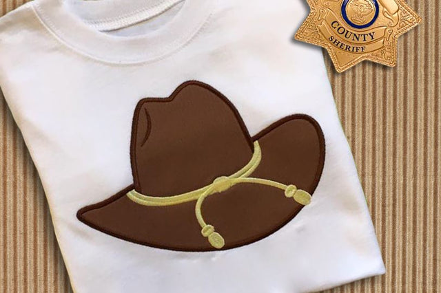 Sheriff Cowboy Hat Applique Embroidery Embroidery/Applique Designed by Geeks 