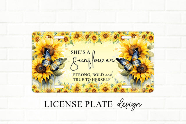 She's A Sunflower License Plate Sublimation Design Sublimation BijouBay 