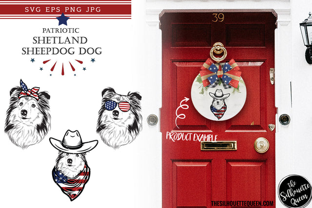 Shetland Sheepdog Dog Patriotic Cut files and Sublimation SVG Loveleen Kaur 