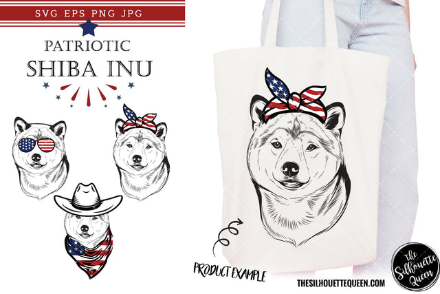 Shiba Inu Dog Patriotic Cut files and Sublimation SVG Loveleen Kaur 
