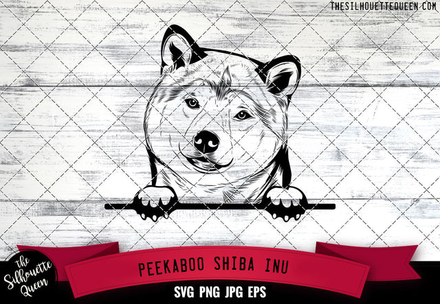 Shiba Inu Peek A Boo | Peekaboo | Peeking Dog Face SVG for Glowforge, Cricut, Laser, Silhouette, Scan n cut files SVG Loveleen Kaur 