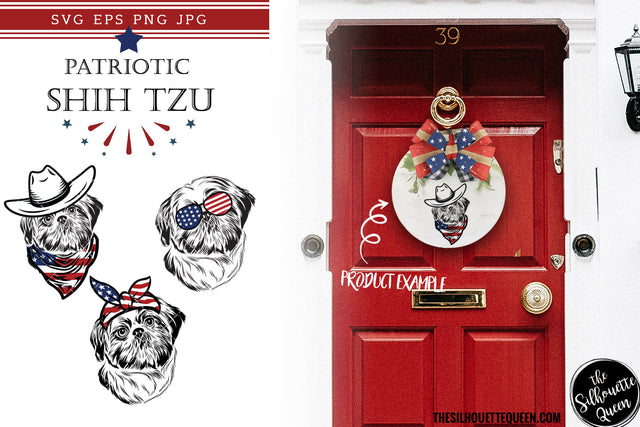 Shih Tzu Dog Patriotic Cut files and Sublimation SVG Loveleen Kaur 