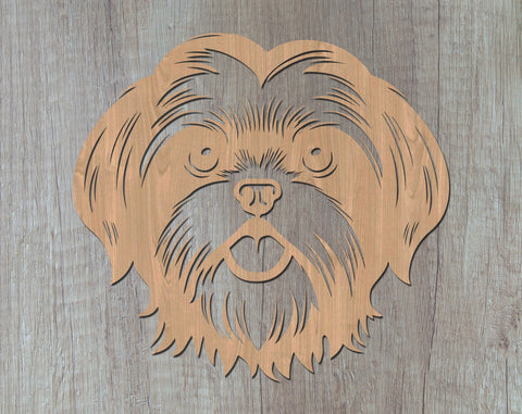 Shih Tzu Laser SVG Cut File, Shih Tzu Glowforge File, Shih Tzu DXF, Shih Tzu Wall Art SVG SVG HappyDesignStudio 