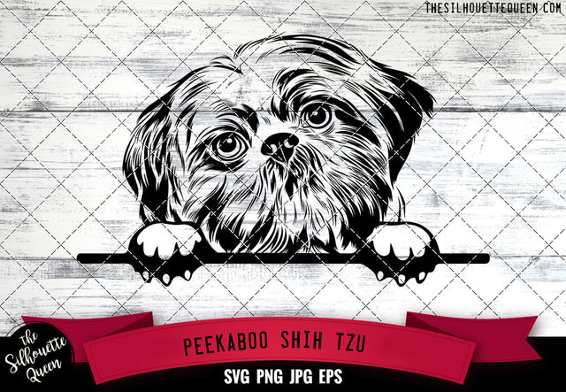 Shih Tzu Peek A Boo | Peekaboo | Peeking Dog Face SVG for Glowforge, Cricut, Laser, Silhouette, Scan n cut files SVG Loveleen Kaur 