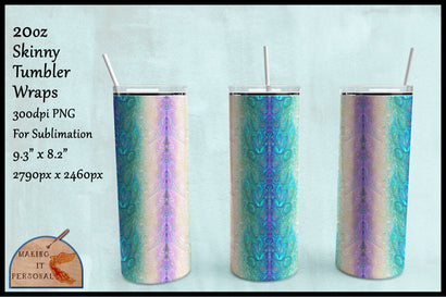 Shimming Mother of pearl - 20oz Skinny Tumbler Wrap Sublimation Making it Personal 