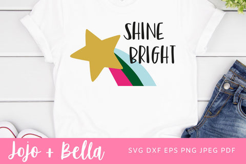 Shine Bright SVG, Trendy Funny Summer Women's Shirt Quotes Svg Cut File for Cricut, Summer Svg, Inspirational - Motivational Svg Png Eps Dxf SVG Jojo&Bella 