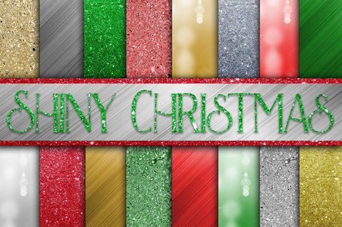 Shiny Christmas Digital Papers Sublimation Old Market 