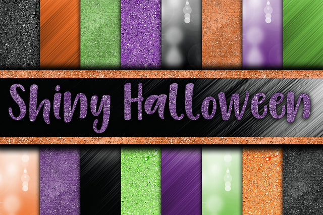 Shiny Halloween Digital Papers Sublimation Old Market 