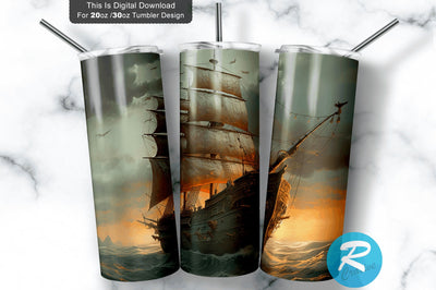 Ship 20 oz / 30 oz Tumbler PNG Sublimation Regulrcrative 