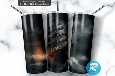 Ship in the Storm 20 oz / 30 oz Tumbler PNG Sublimation Regulrcrative 