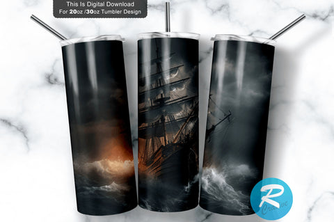 Ship in the Storm 20 oz / 30 oz Tumbler PNG Sublimation Regulrcrative 