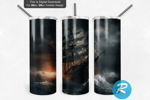 Ship in the Storm 20 oz / 30 oz Tumbler PNG Sublimation Regulrcrative 