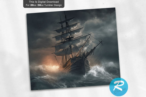 Ship in the Storm 20 oz / 30 oz Tumbler PNG Sublimation Regulrcrative 