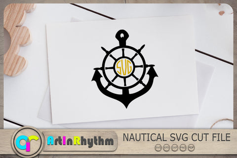 Ship Wheel Monogram Svg, Anchor Monogram Svg, Anchor Svg SVG Artinrhythm shop 