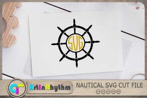 Ship Wheel Monogram Svg, Nautical Svg, Ship Wheel Svg SVG Artinrhythm shop 