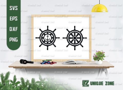 Ship Wheel SVG Bundle, Nautical Wheel Svg, Steering Wheel Svg, Anchor With Wheel Svg, Boat Steering Svg, Captains Wheel Svg, SVG Unique Zone 