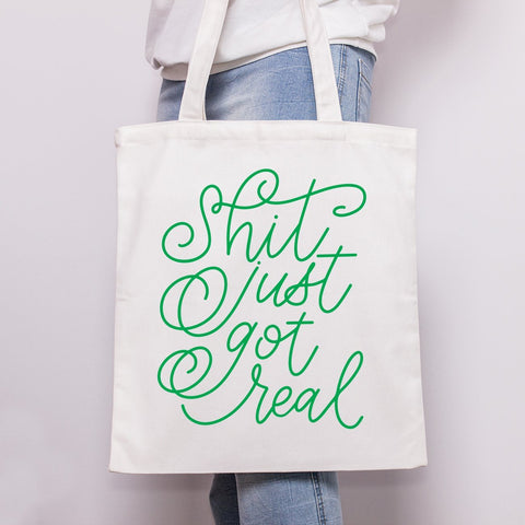 Shit Just Got Real Hand Lettered SVG Cut File SVG Cursive by Camille 