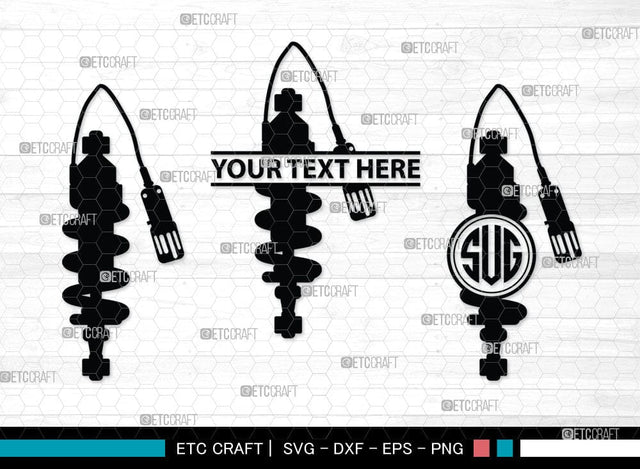 Shock Absorbers Monogram, Shock Absorbers silhouette, Shock Absorbers SVG Cut Files, Mechanic Svg, Mechanic Engine Silhouette, Automobile Svg, SB00088 SVG ETC Craft 