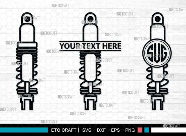 Shock Absorbers Monogram, Shock Absorbers silhouette, Shock Absorbers SVG Cut Files, Mechanic Svg, Mechanic Engine Silhouette, Automobile Svg, SB00088 SVG ETC Craft 