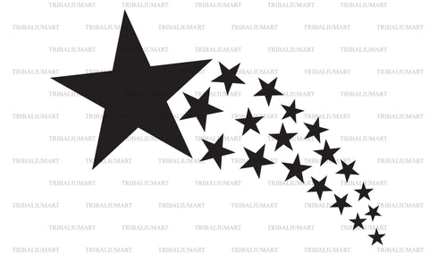 Shooting star. Cut files for Cricut. Clip Art silhouette (eps, svg, pdf ...