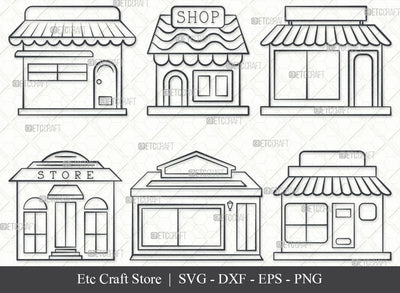 Shop SVG, Shop Outline, Super Shop Svg, Market Svg, Store Svg, Buildings Shop Svg, Small Shop Svg, Shop Bundle SVG ETC Craft 