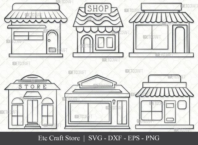 Shop SVG, Shop Outline, Super Shop Svg, Market Svg, Store Svg, Buildings Shop Svg, Small Shop Svg, Shop Bundle SVG ETC Craft 